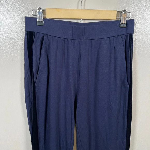 Eileen Fisher Jogger Track Pants Size Small Petite Blue Velvet Stripe Comfy - Picture 5 of 11